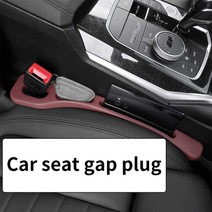 NNEDSZ Brown Car Seat Gap Filler - 2 Pieces Car Interior Storage Organizer for Front Seat Seam
