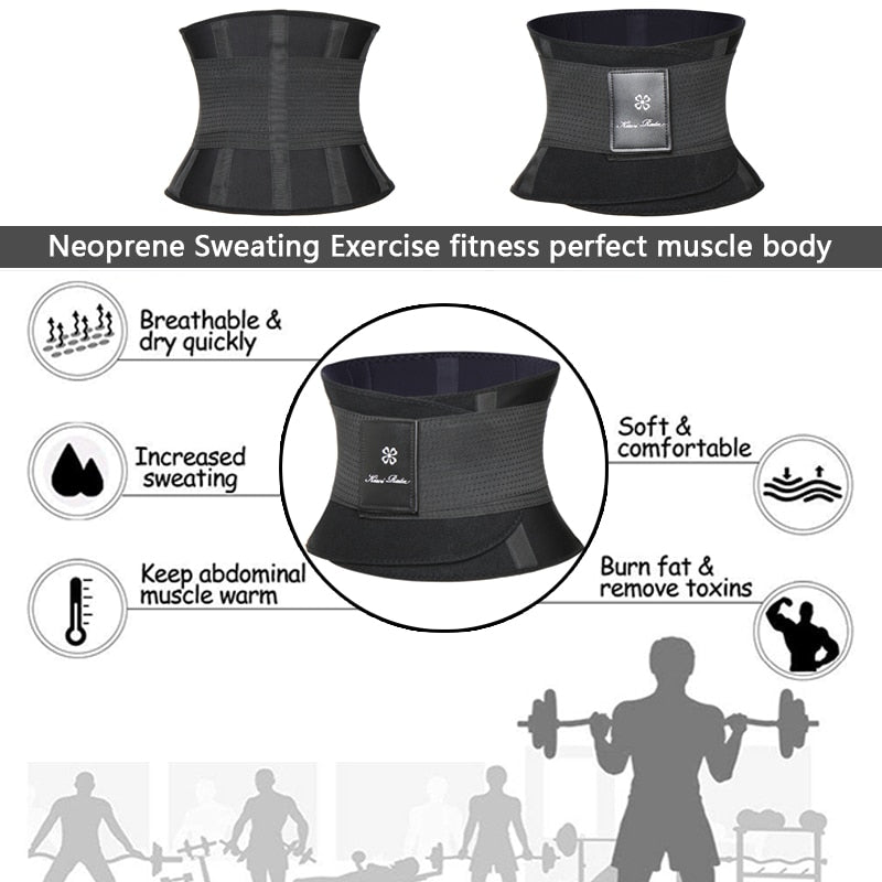 Sweat Waist Trainer Body Shape Shaper Xtreme Power Modeling Belt Faja Girdle Tummy Slimming Fitness Corset Shapewear