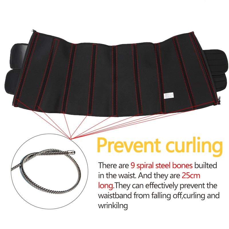 Steel Boned Waist Corset Trainer Sauna Sweat Sport Girdle Cintas Modeladora Women Weight Loss Lumbar Shaper Workout Trimmer Belt